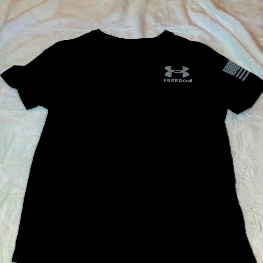 Under Armour Black Freedom Tee with Flag Detail